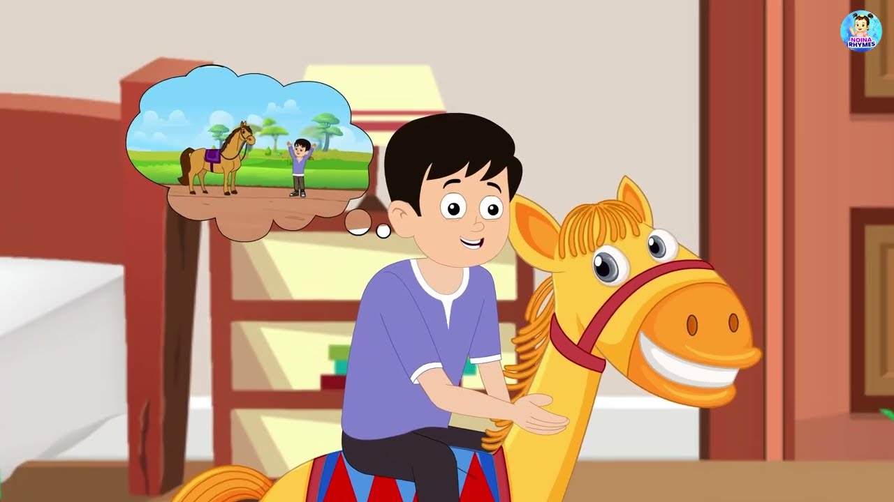 Lakdi Ki Kathi | लकड़ी की काठी काठी पे घोडा | Animated Song | Hindi Nursery Rhymes - #cartoon