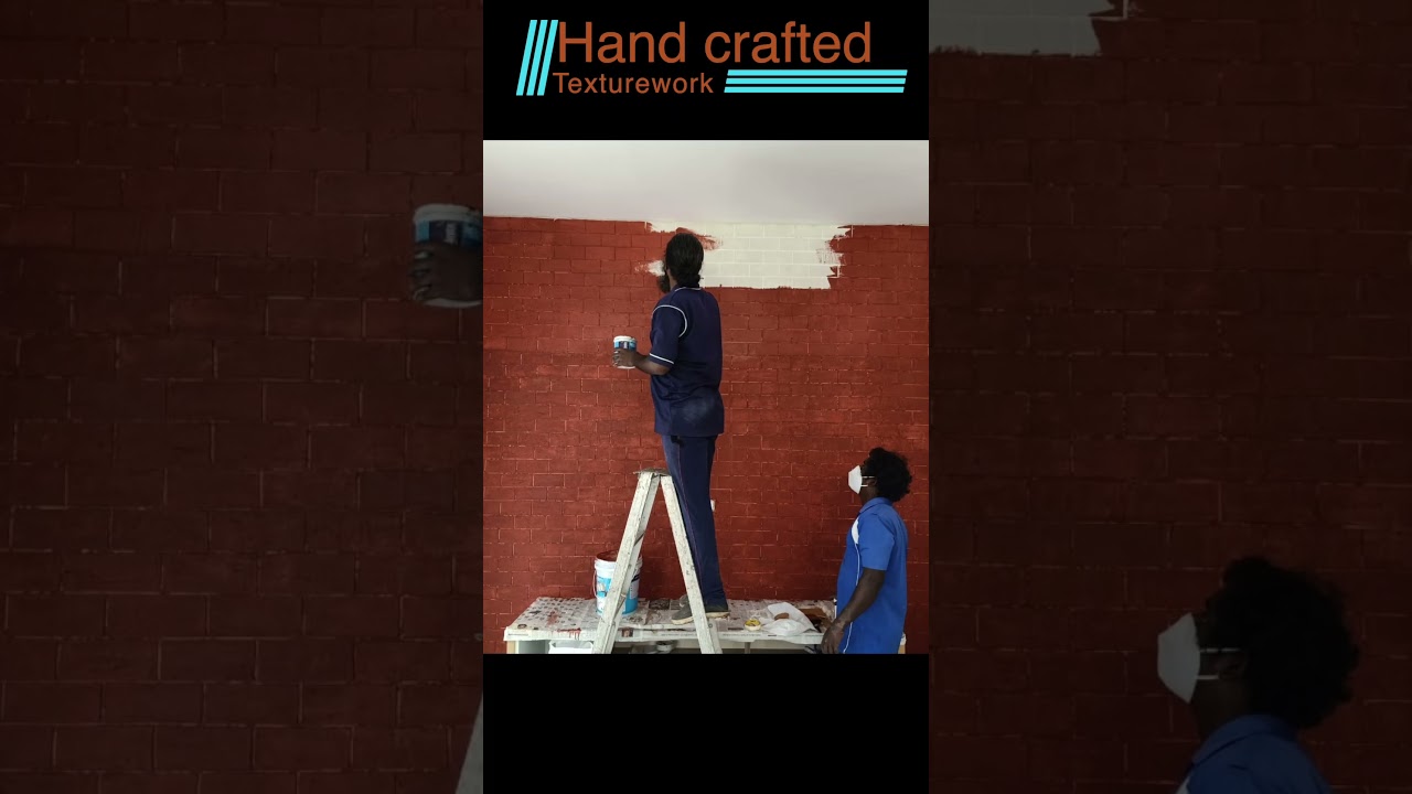 Handcrafted wall texture work 😍 #youtubeshorts  #home2home