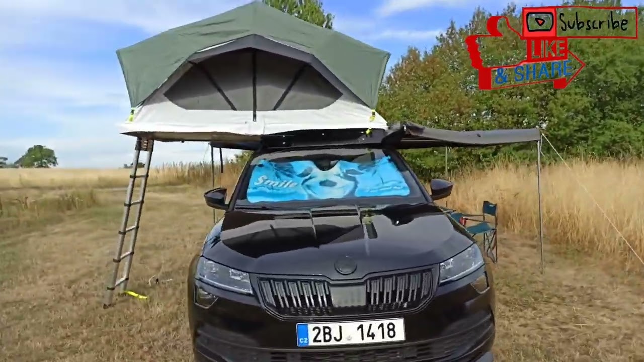 Autostan MH 500 F&B s věj&iacute;řovou mark&yacute;zou WildCamp HEX 2m.