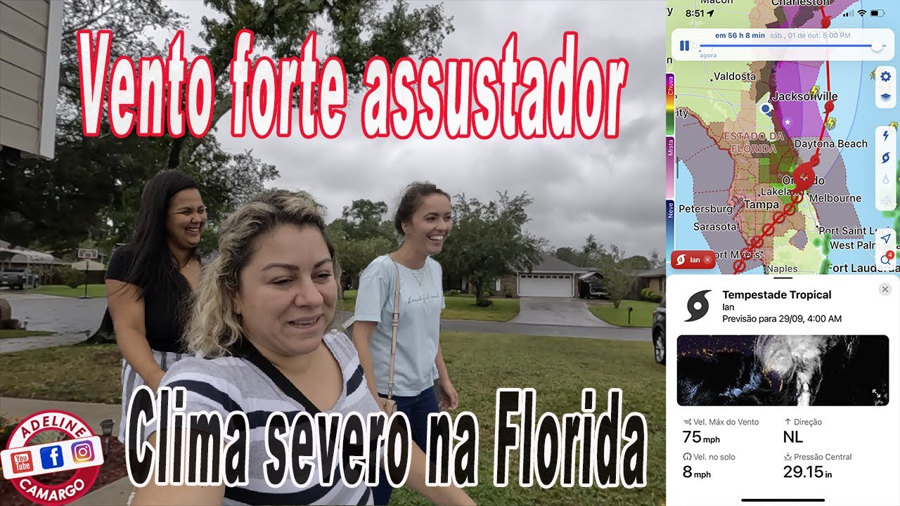 Noite com vento forte e assustador clima passou de categoria 4 para tempestade tropical