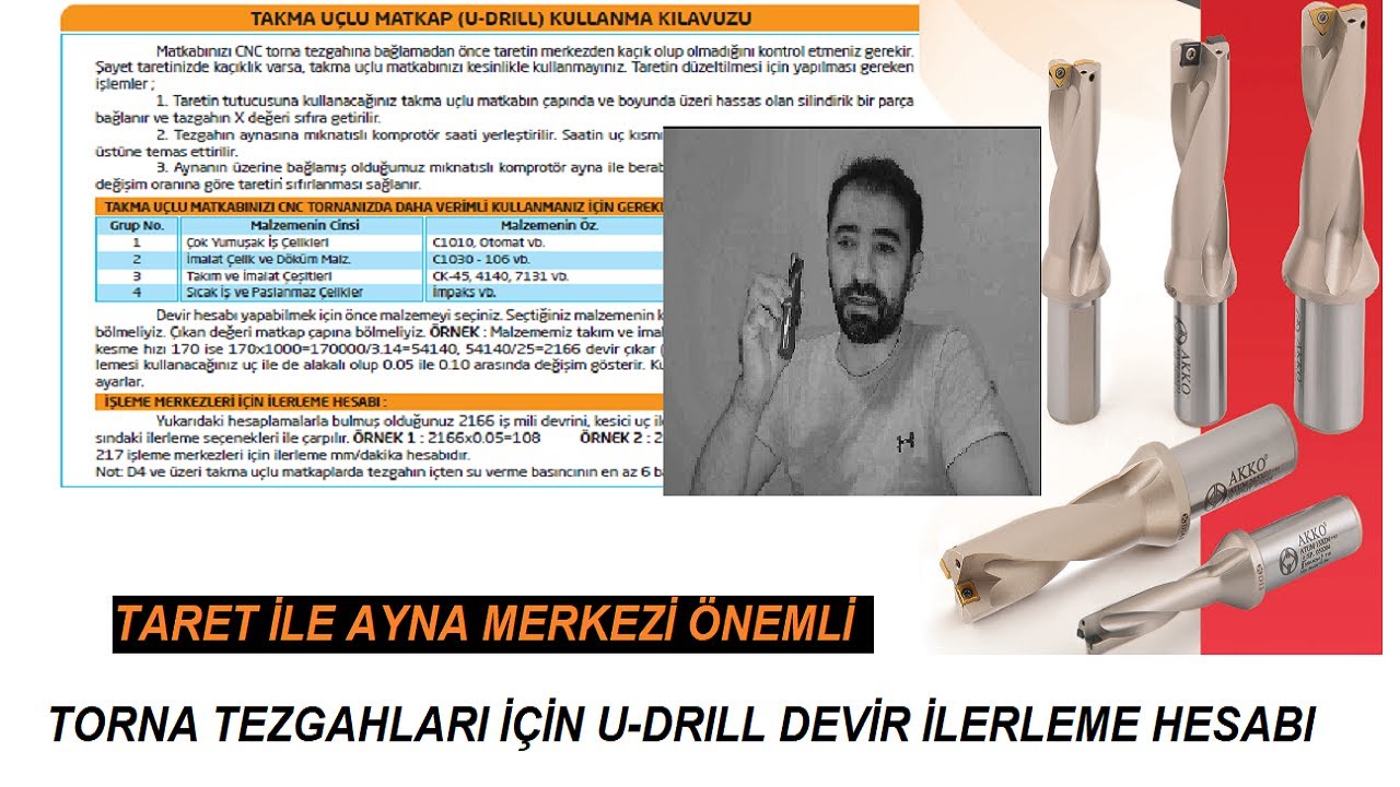 TORNADA U-DRILL DEVİR ve İLERLEME HESAPLAMA - TEKNİK BİLGİLER