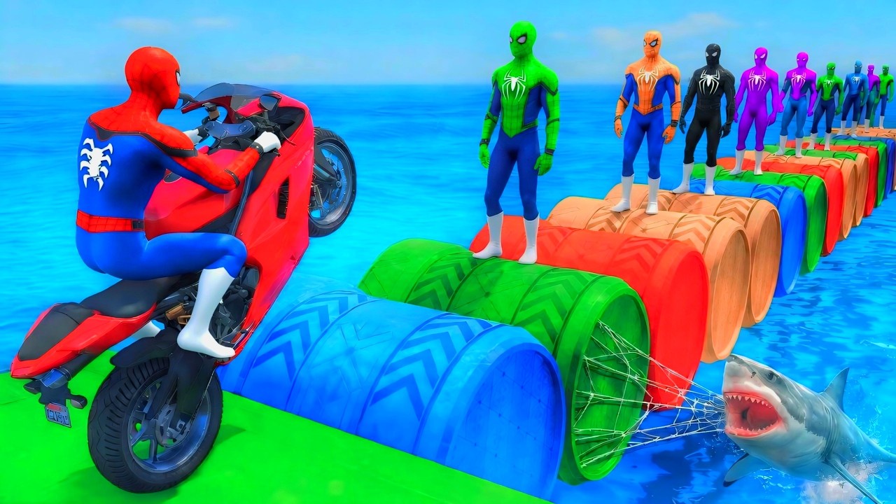 الرجل العنكبوت انقاذ باتمان Spider-Man Rescue batman vs iron man vs venom funny Game GTA 5 superhero