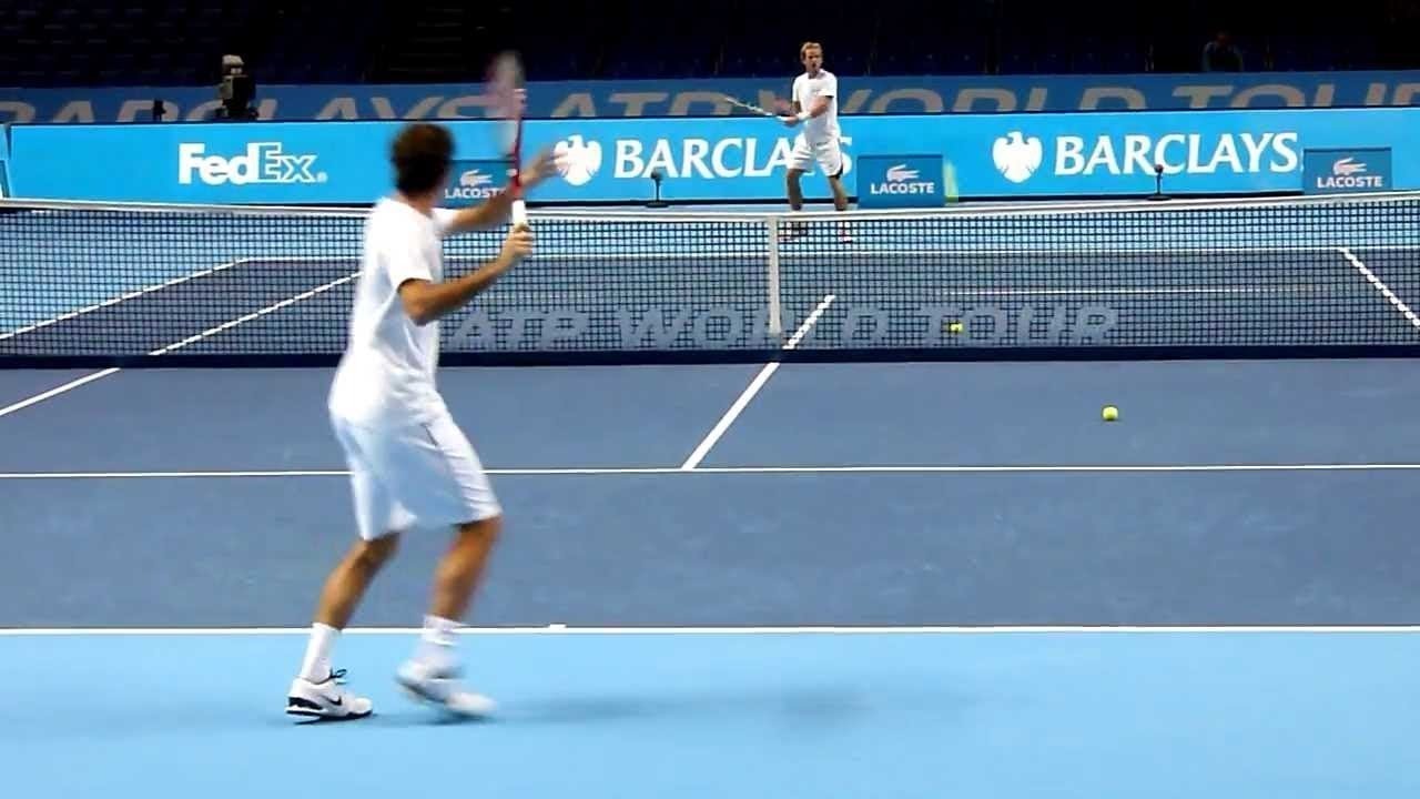 Roger Federer Court Level Tennis Practice