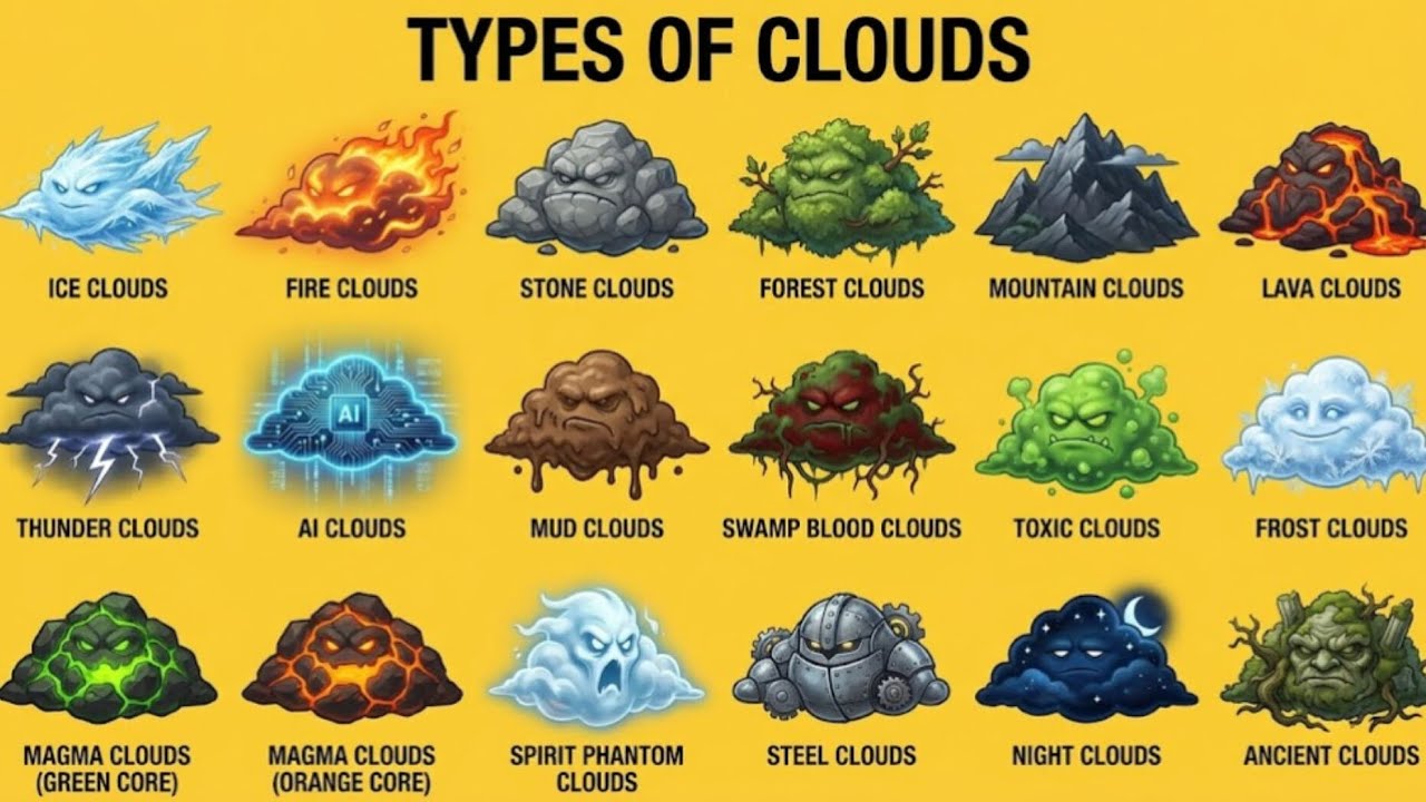 Types of Clouds Explained | Fantasy & Elemental Clouds Poster