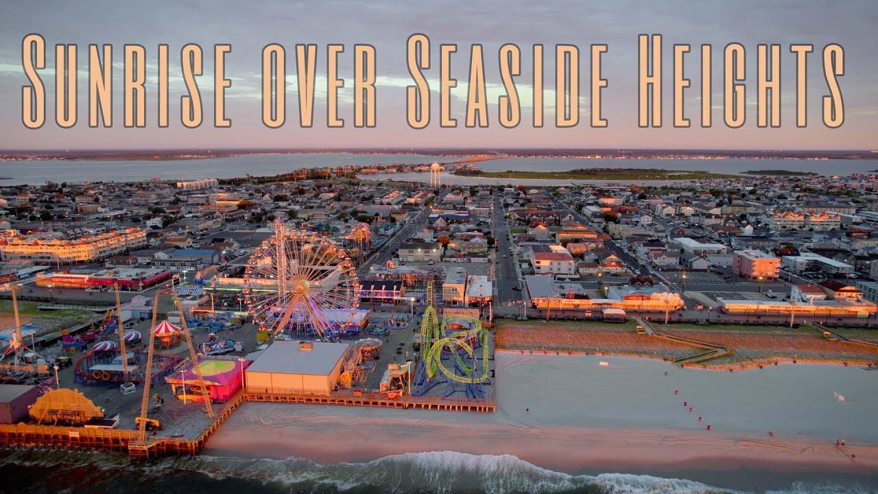Sunrise over Seaside Heights 4K Drone