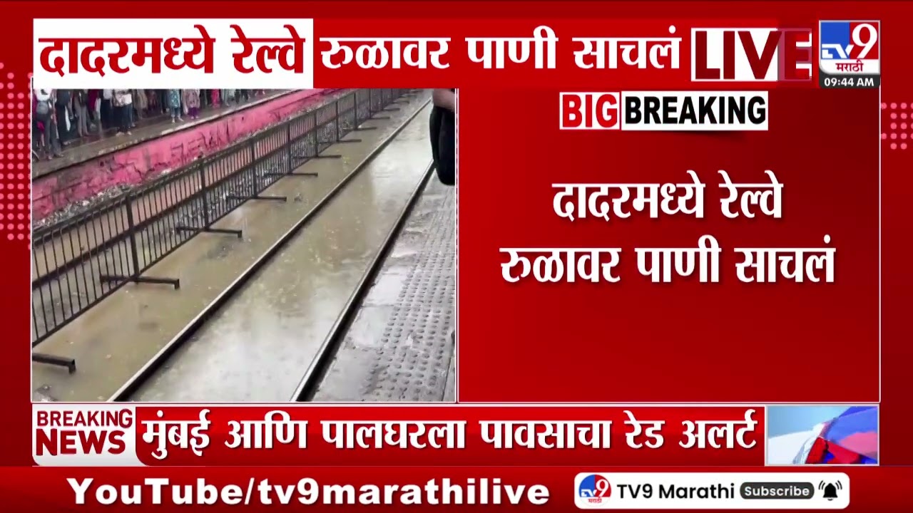 Dadar Water Logging | दादरमध्ये रेल्वे रुळावर पाणी साचलं | Mumbai Rain Update