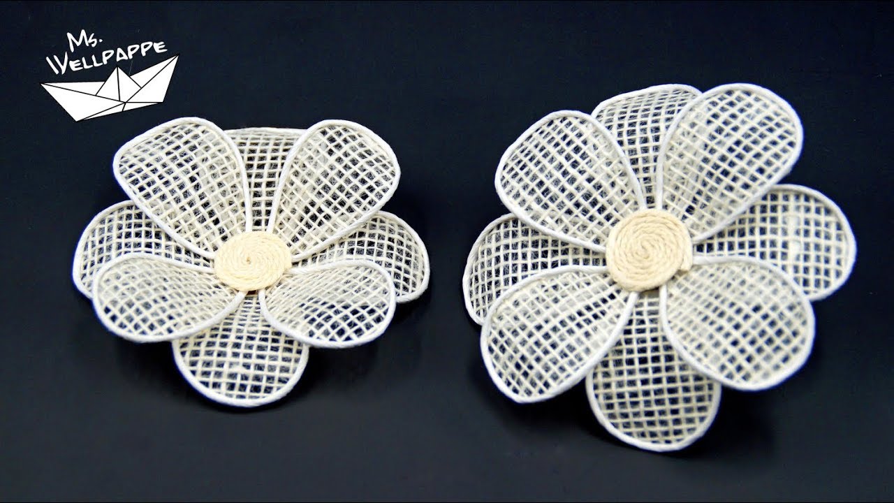 Blumen aus Juteband basteln - schöne Deko selber machen - DIY