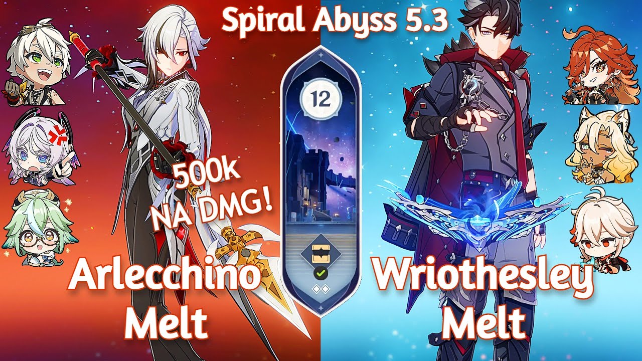 C0 ARLECCHINO MELT x C1 WRIOTHESLEY MELT - Spiral Abyss 5.3 Floor 12 Genshin Impact