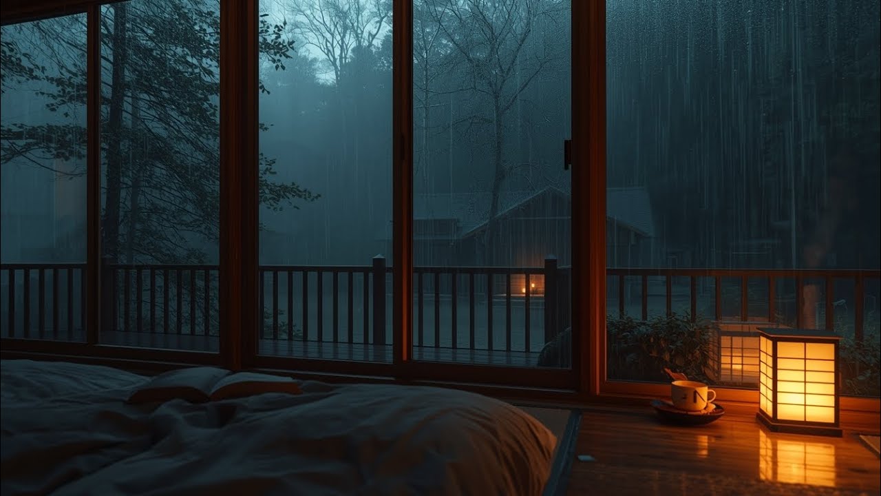 Warm Room, Cold Rain & Soft Thunder 🌧️ relaxing Rain Sounds for Sleep