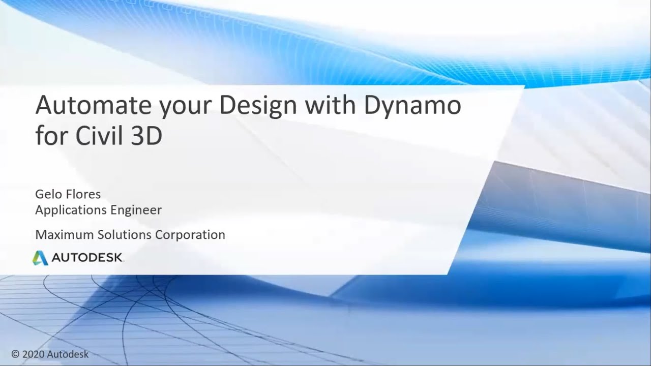 Dynamo for Civil 3D Webinar