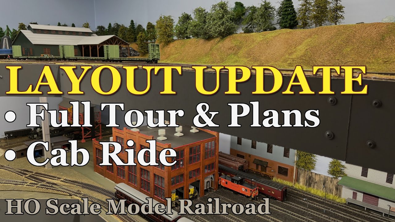 Layout Tour and Update with Cab Ride. HO Scale Model Railroad. ACHB 1-51