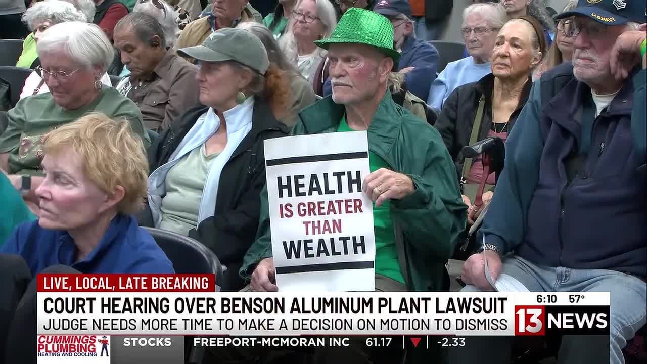 Court hearing over Benson aluminum plant lawsuit