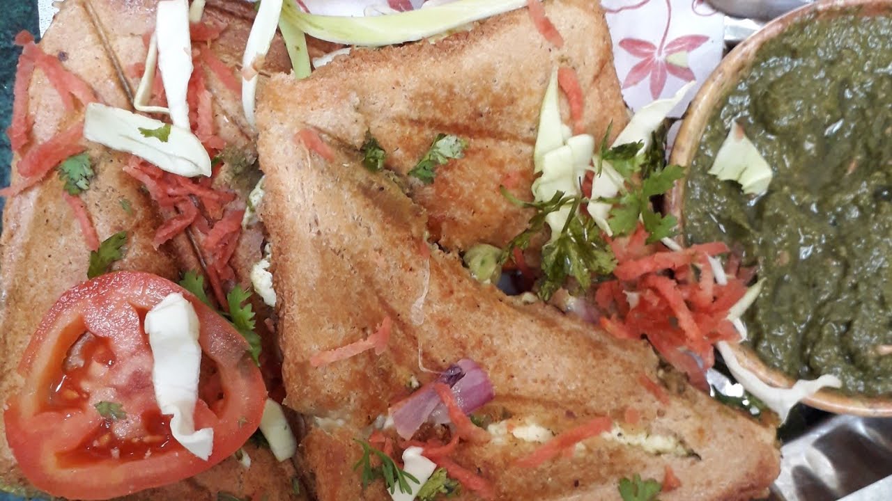 सेंडविच विद हरी चटनी एंड पनीर||Sandwitch with green chatni and paneer