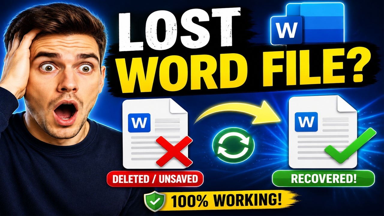 Lost a Word File? Recover Unsaved Documents FAST! (2026 Method)