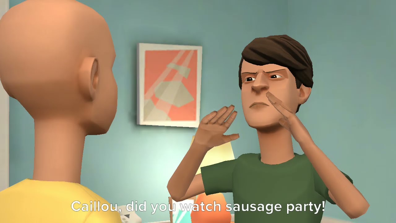 Caillou and Cayloo watch sausage party/Grounded