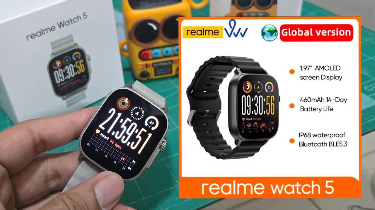 สุดคุ้ม Realme Watch 5 สมาร์ทวอทช์สุดคุ้ม GPS แบตอึด 14 วัน งบสองพัน