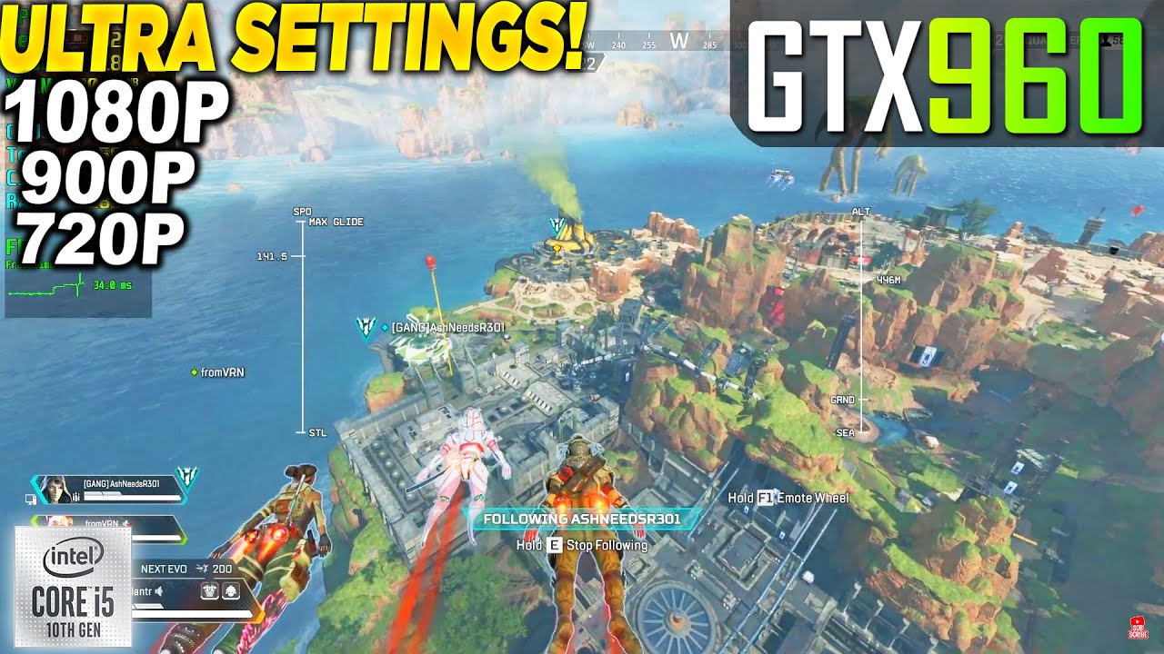 Apex Legends GTX 960 - 1080p 900p 720p Ultra,