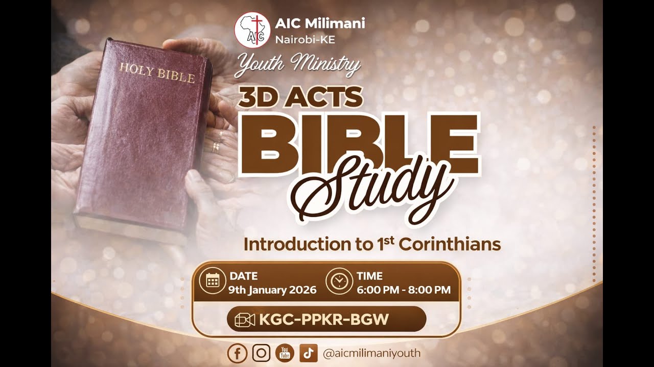 Youth Bible Study  | AIC Milimani Nairobi-KE | 9th Jan 2026