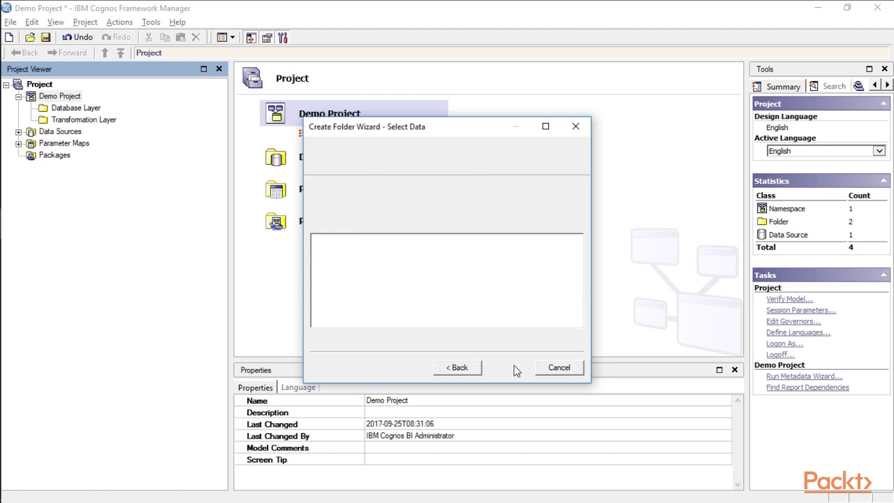 IBM Cognos Framework Manager : Creating the Three Layers | packtpub.com