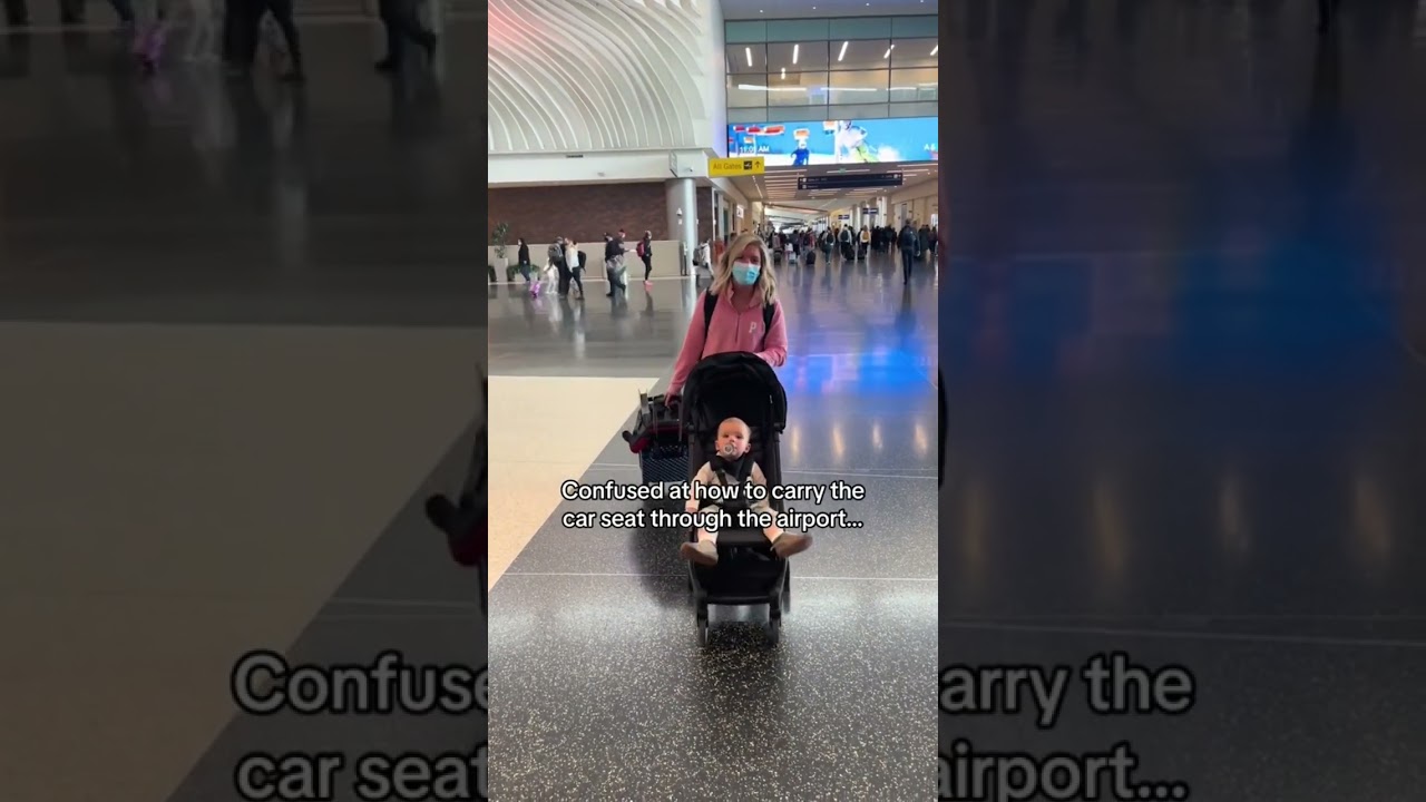 Hack To Carry Car Seat Through Airport ✈️ #familytravel