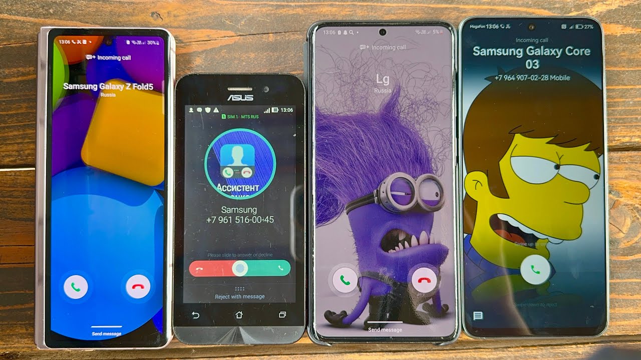 Incoming Calls Samsung Galaxy Fold2 + Asus Rox + Samsung Galaxy S20+ + Huawei NY90