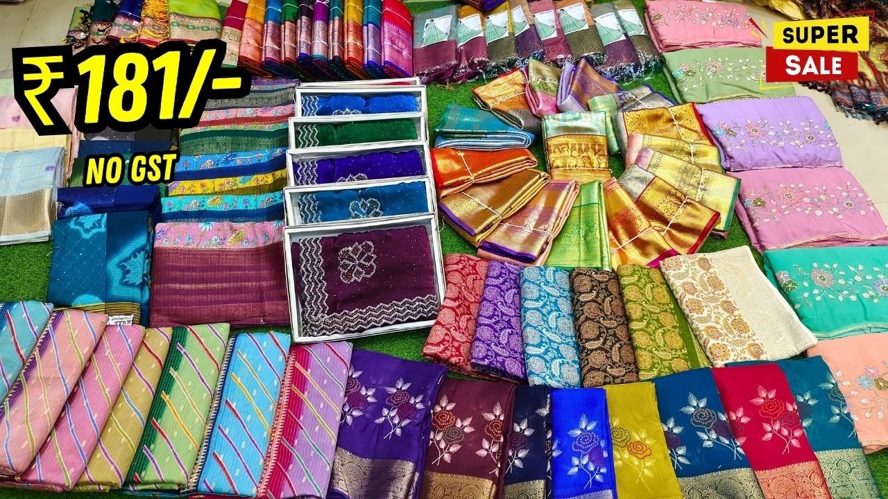 పెళ్లి సందడి ఆఫర్💥Madina Wholesale Sarees -- కొత్త  చీరలు Collection Aliya Textiles
