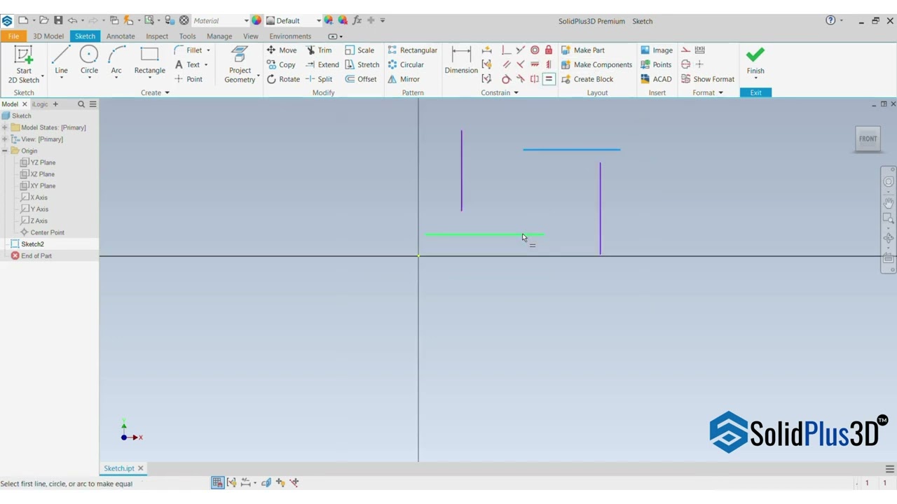 SolidPlus3D CAD - Introduction to Sketch Constraints #solidplus3d #3ddesign #cadsoftware #machine