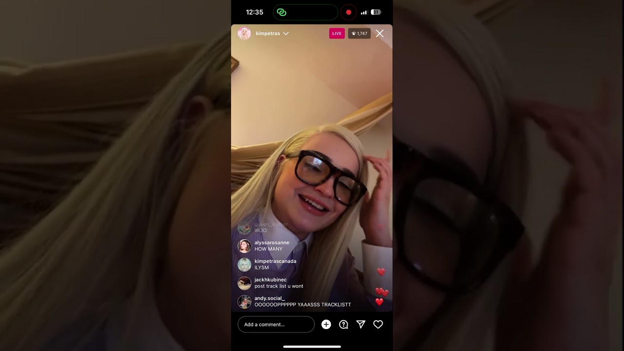 Kim Petras New Music on Insta Live - March 10, 2023