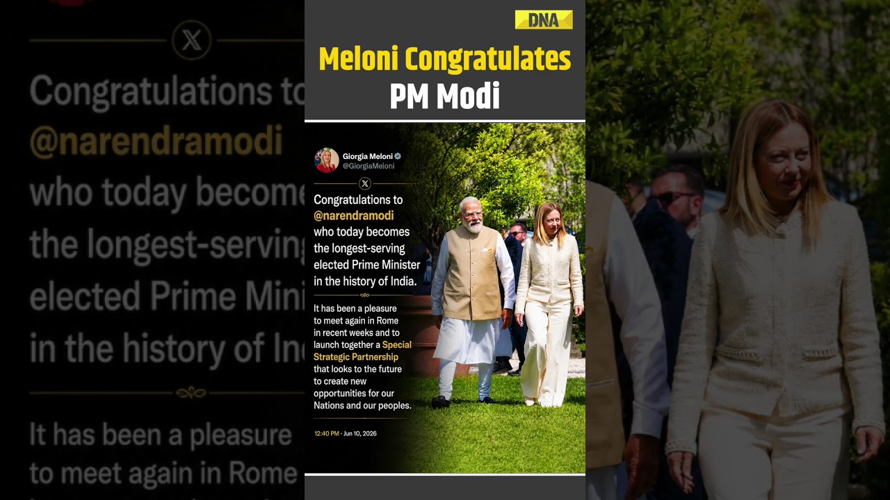 Italy PM Giorgia Meloni Congratulates PM Modi On Becoming India's Longest-Serving Prime Minister