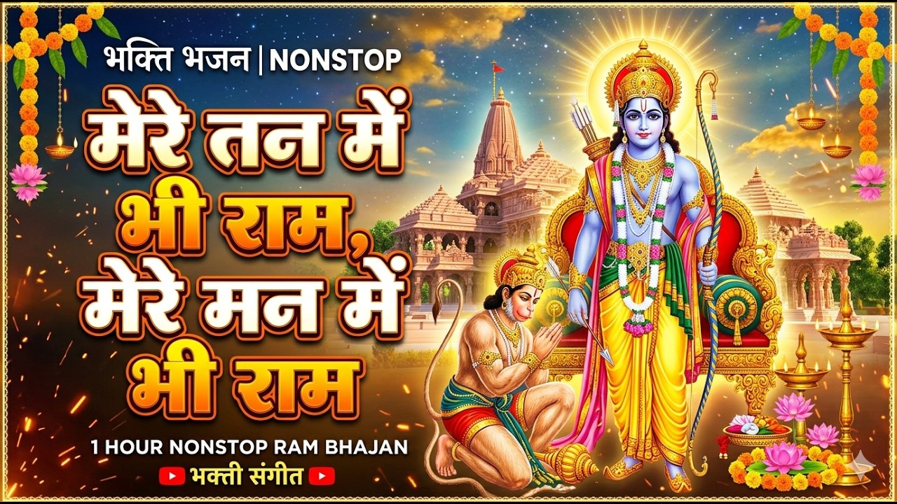 1 Hour Nonstop मेरे तन में भी राम मेरे मन में भी राम Ram Naam Jap Powerful Ram Bhajan