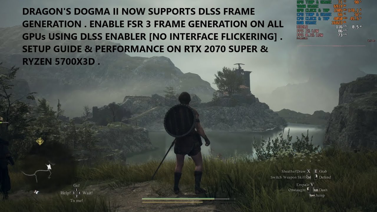 Руководство Dragon's Dogma 2 по включению генерации кадров FSR + устранению мерцания с помощью DL...