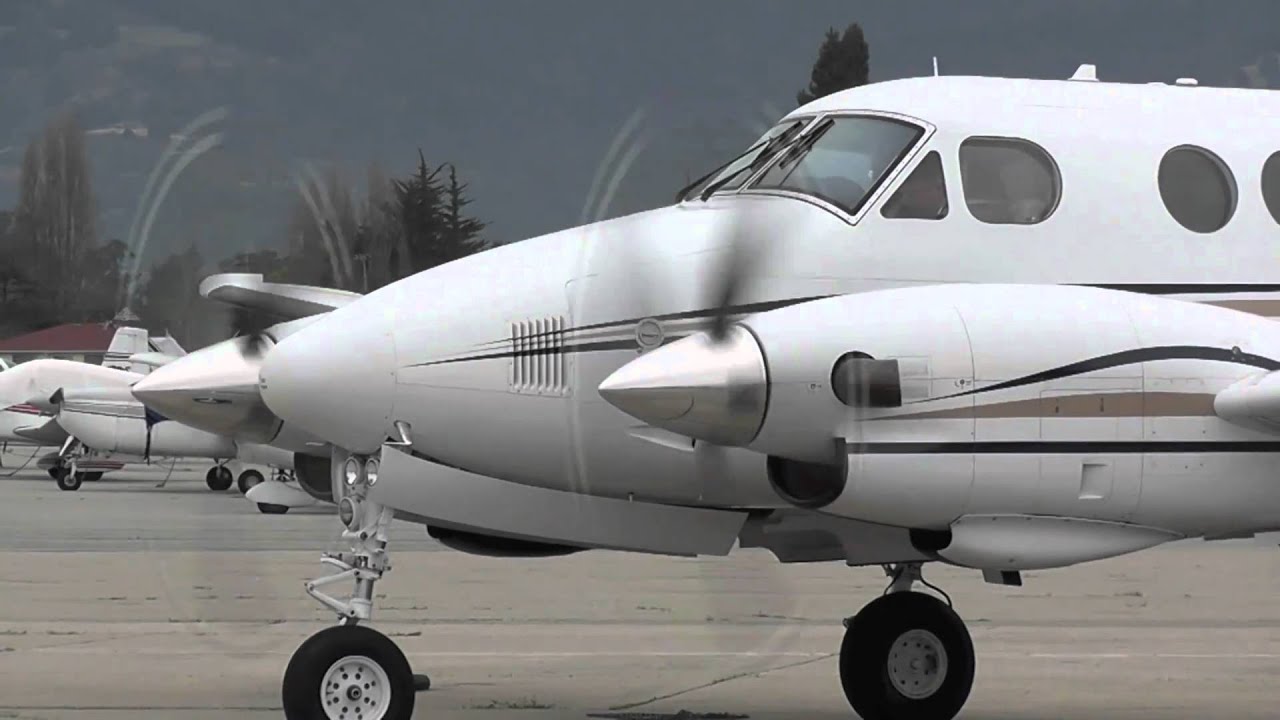 Beechcraft King Air C90 Start-Up and Take-Off at Watsonville KWVI