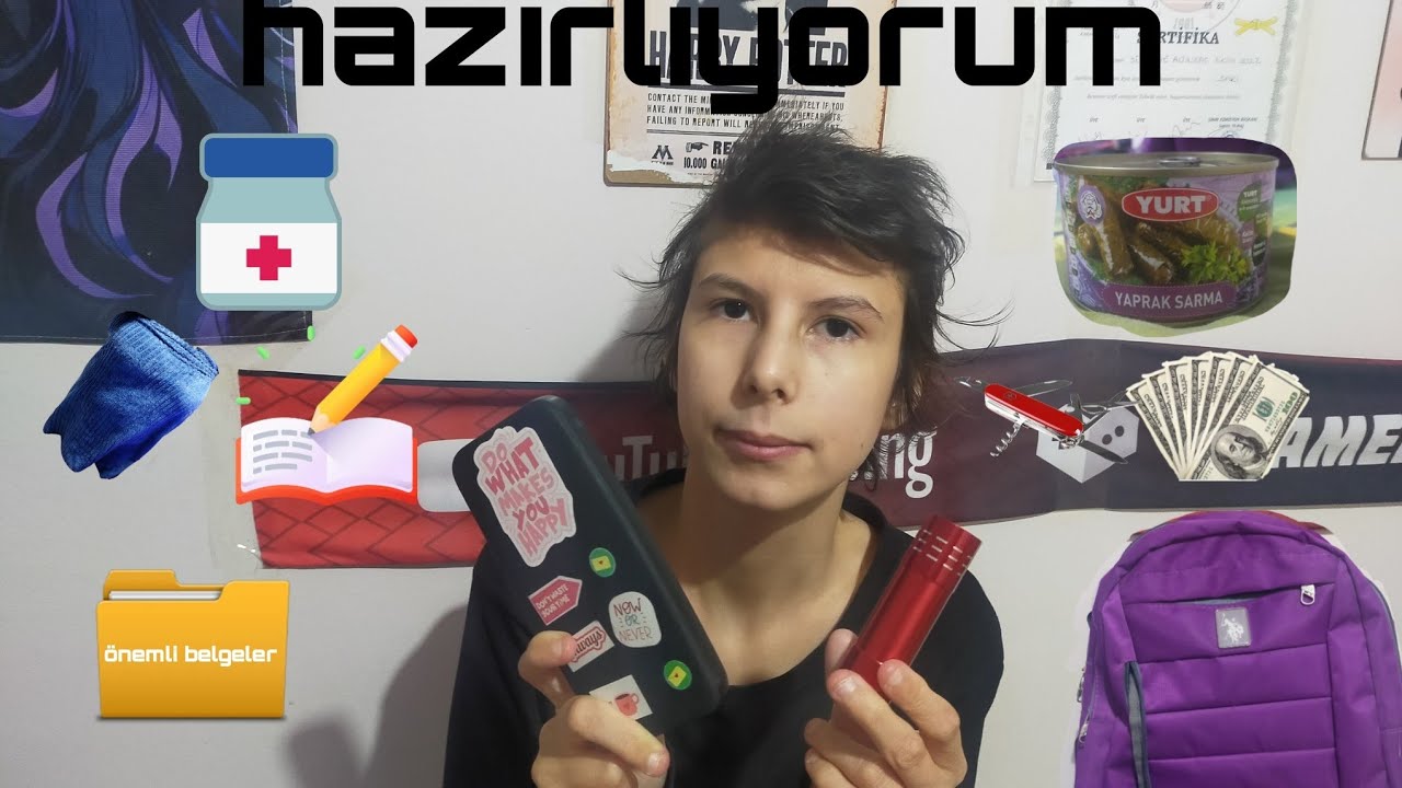 Deprem çantası hazırılıyorum geçmiş olsun bütün herkese