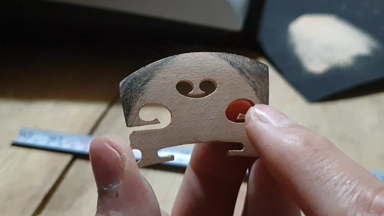 puente de violin 3, grosor del puente de violín, darle forma al puente / violin bridge thickness 🎻