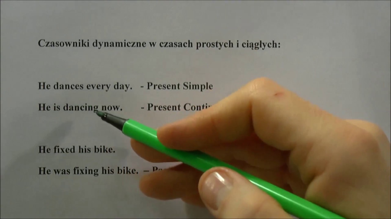 Czasowniki dynamiczne i statyczne - język angielski - stative and dynamic verbs