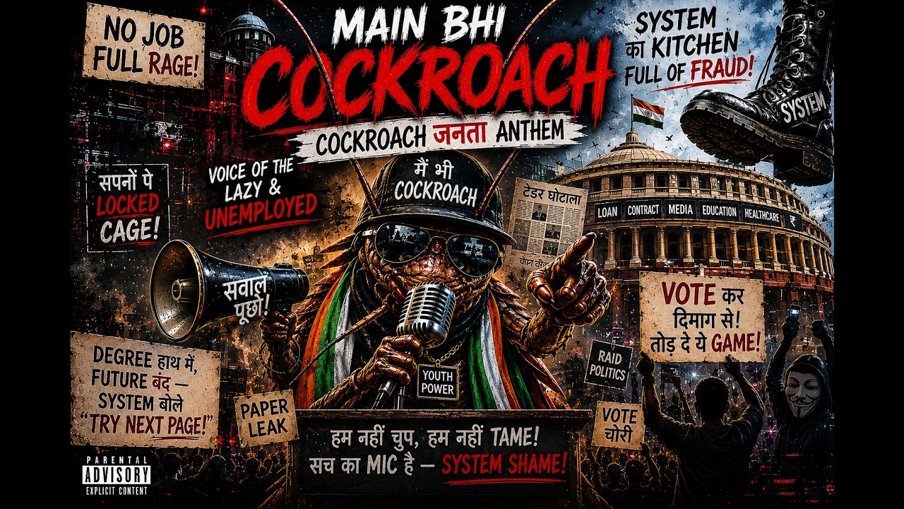MAIN BHI COCKROACH, TU BHI COCKROACH - COCKROACH JANTA PARTY ANTHEM #cockroachjantaparty