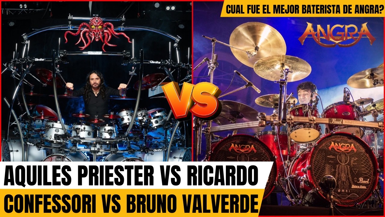 ANALIZANDO a los BATERISTAS de ANGRA 🥁 : AQUILES PRIESTER VS BRUNO VALVERDE VS CONFESSORI 🥊