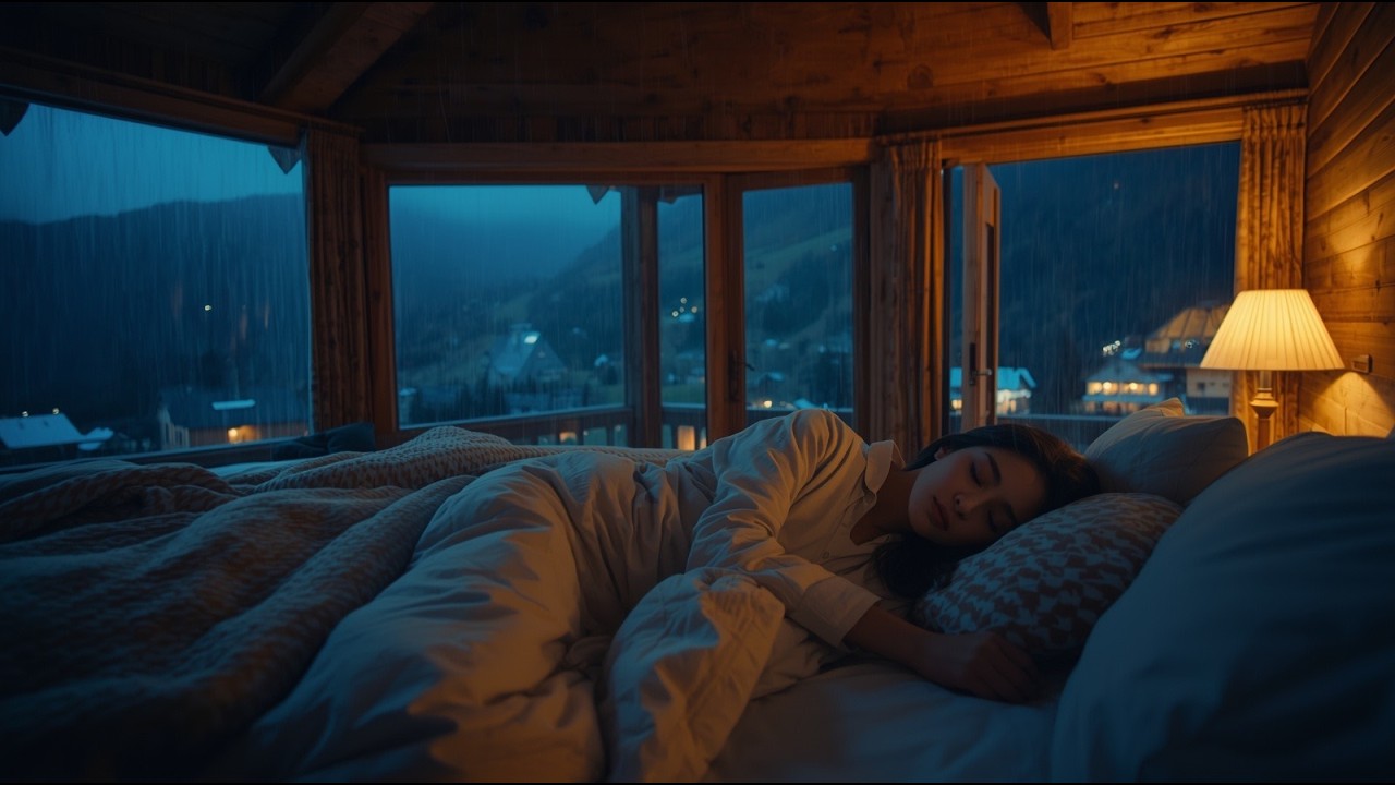 Fall Asleep in 5 mins🇨🇭 Alpine Rain & Soft Piano | Deep Sleep Ambience