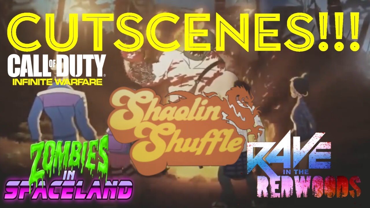 INFINITE WARFARE ZOMBIES | ALL CUTSCENES! (ZOMBIES IN SPACELAND, RAVE IN REDWOODS & SHAOLIN SHUFFLE)