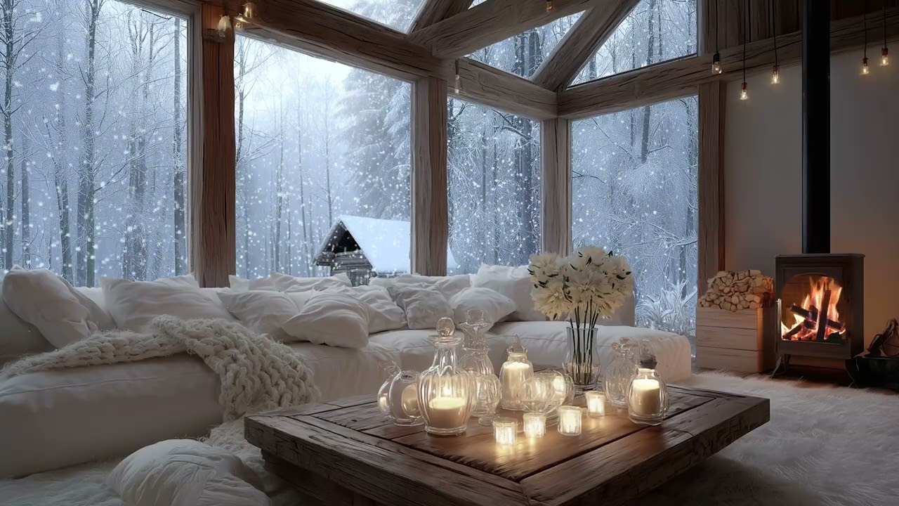 Relaxing Piano Fireplace Lounge | Soft Piano Music & Warm Fire for Focus, Study, Relax & Sleep