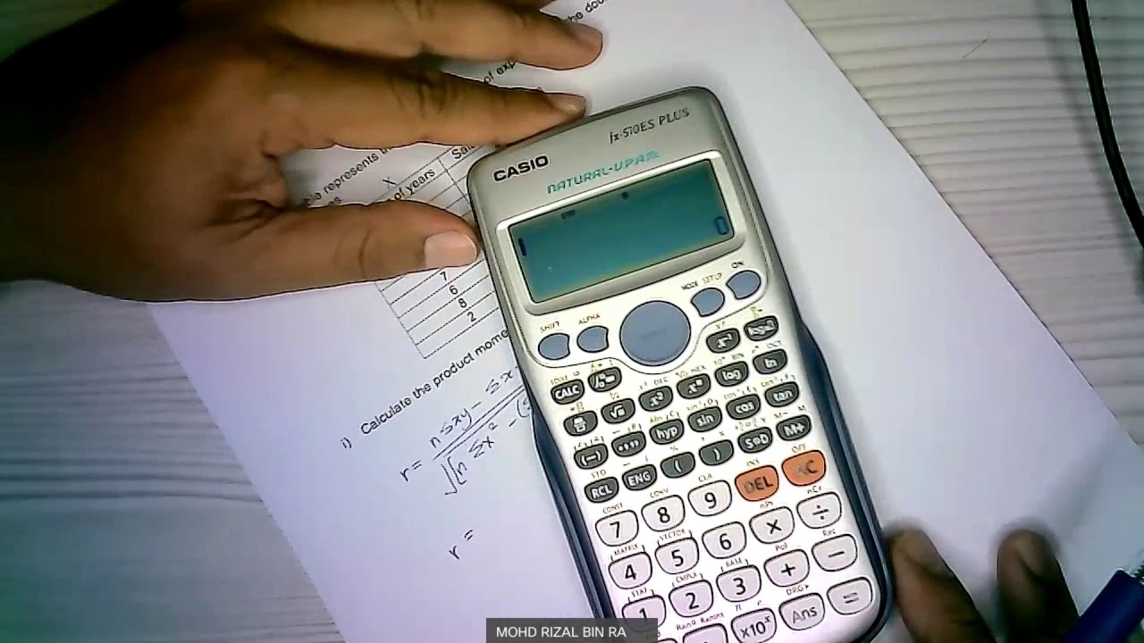 Using calculator fx-570ES PLUS for correlation