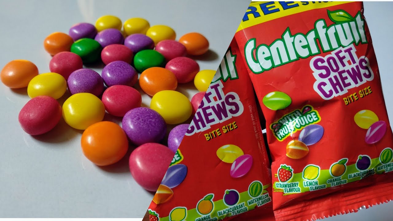 Center fruit soft chews. Candies.