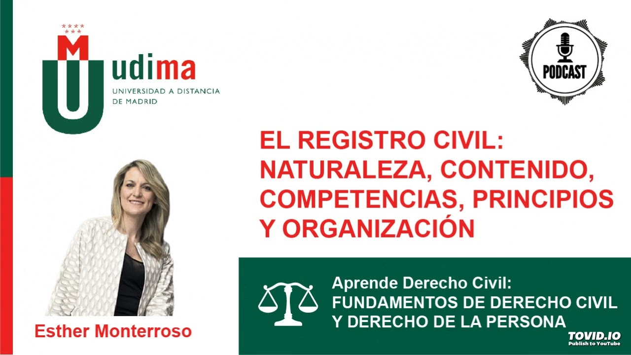 APRENDE DERECHO CIVIL. FUNDAMENTOS Y DERECHOS DE LA PERSONA. El Registro Civil I