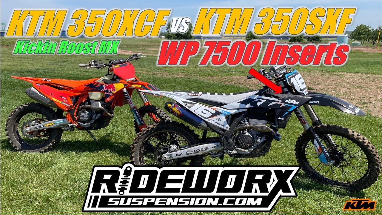 2025 KTM 350SXF with WP Cone Valve 7500 Fork Inserts vs 2025 KTM 350XCF Factory Edition: 350 vs 350!