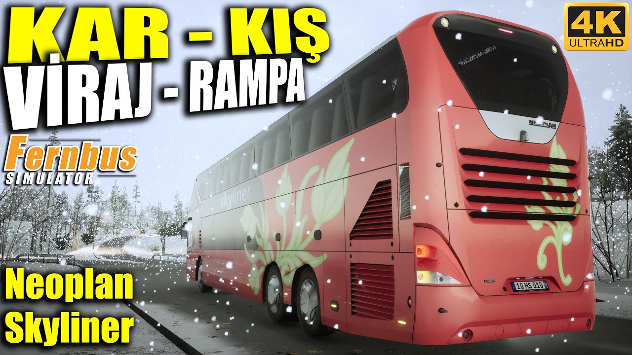 KARA KIŞ GELDİ !! KARLI VİRAJLI RAMPALI YOLLARDA OTOBÜS SEFERİ | FERNBUS SIMULATOR !!