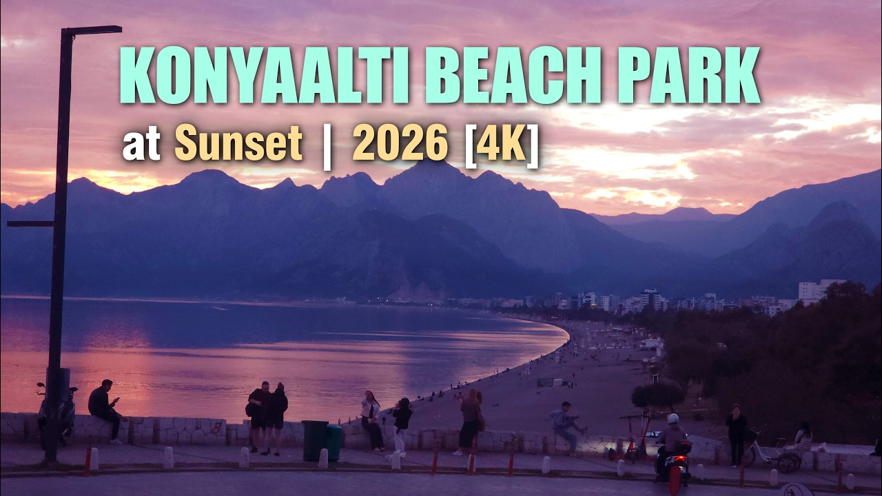 ANTALYA BEACH PARK: Вечерний вайб | Прогулка по зимней Турции в 4K