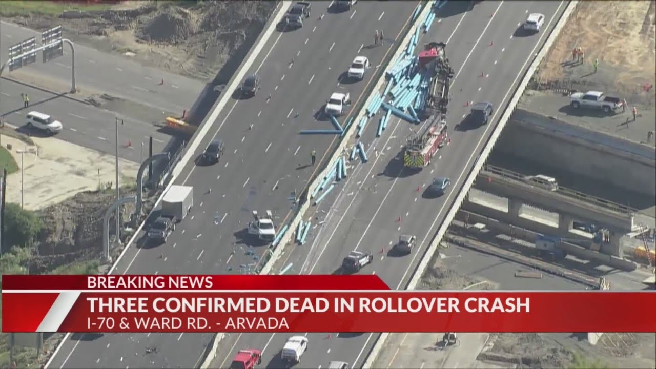 3 killed after semitrailer rolls over on I-70 in Wheat Ridge