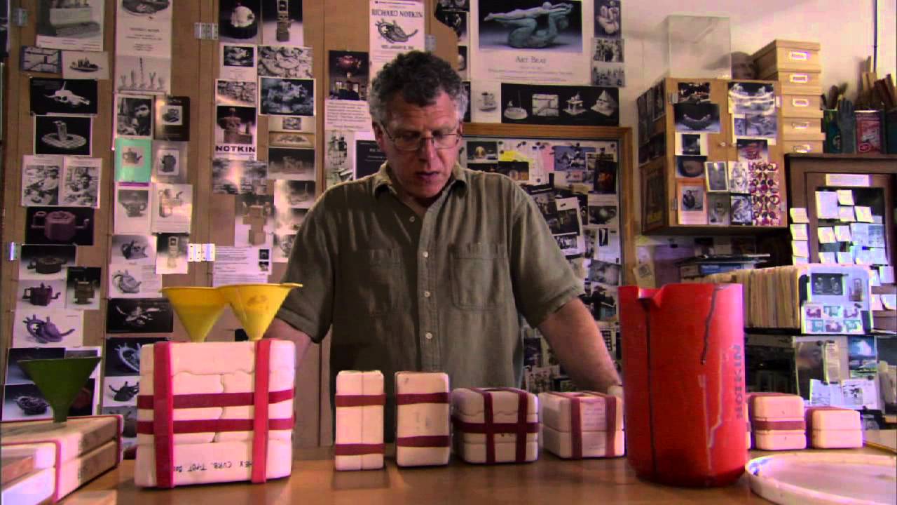 Ceramic artist Richard Notkin demonstrates slip casting