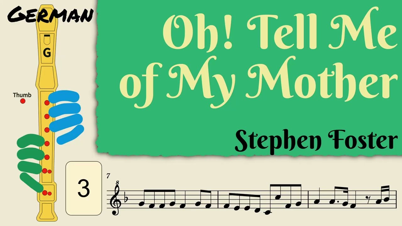 Oh! Tell Me of My Mother | German Soprano Recorder Tutorial by Notes to Play