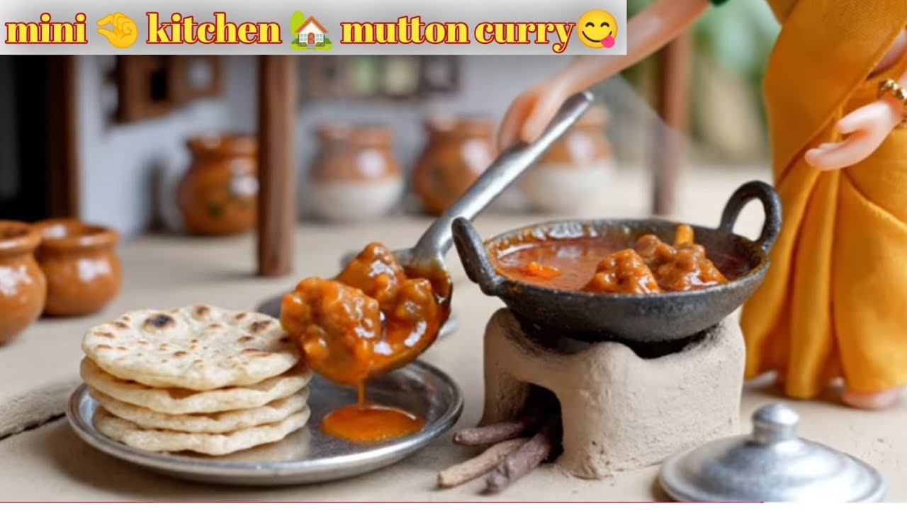 Mini Kitchen Mutton Curry Recipe | Miniature Cooking 🤏🏡😋 #classictinyfood #miniaturecooking #indian